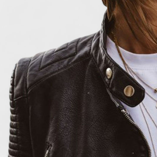 Olivia | Motorjack met gewatteerde mouwen