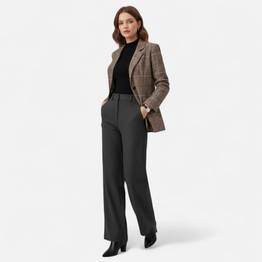 Tirza | Geruite blazer met enkele rij knopen