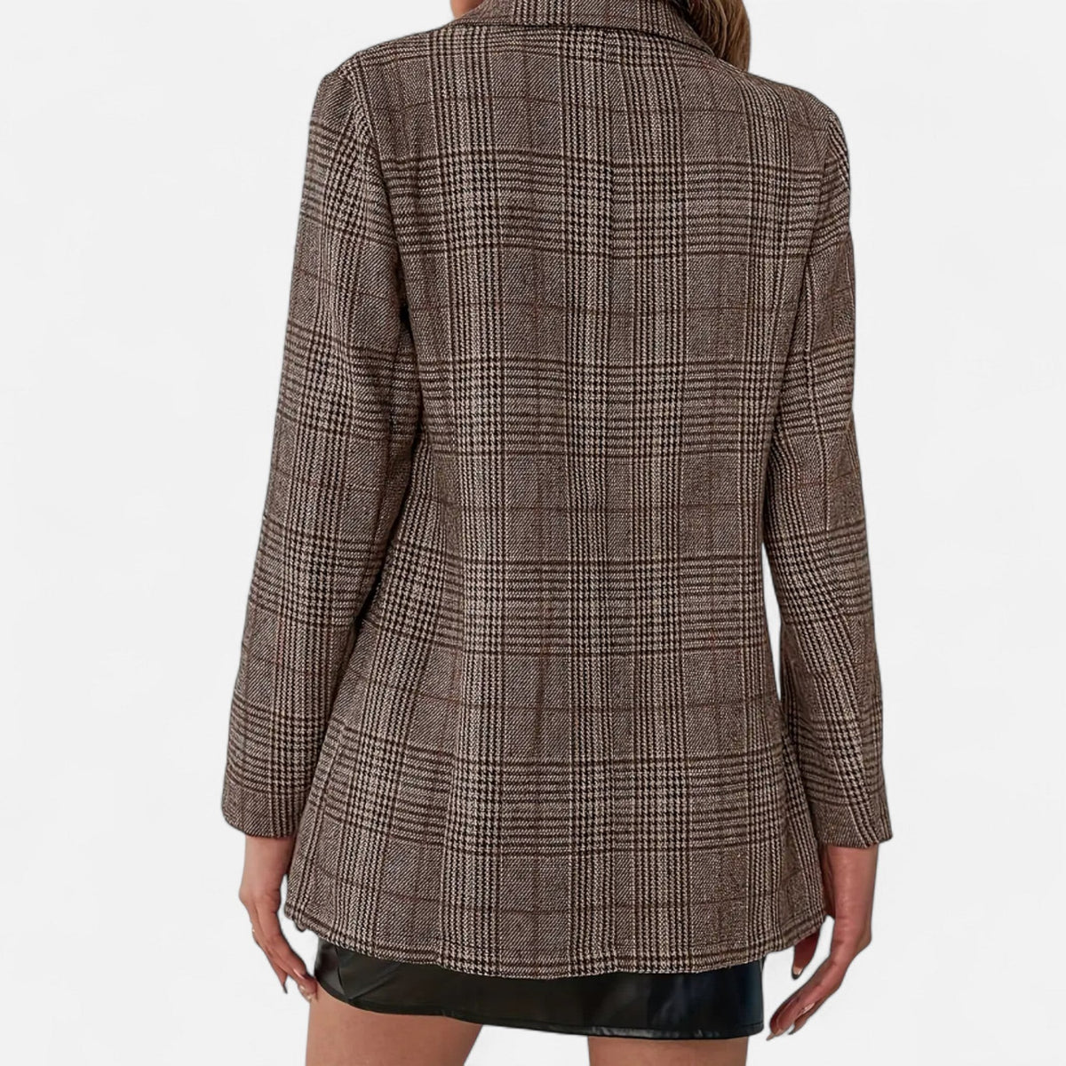 Tirza | Geruite blazer met enkele rij knopen