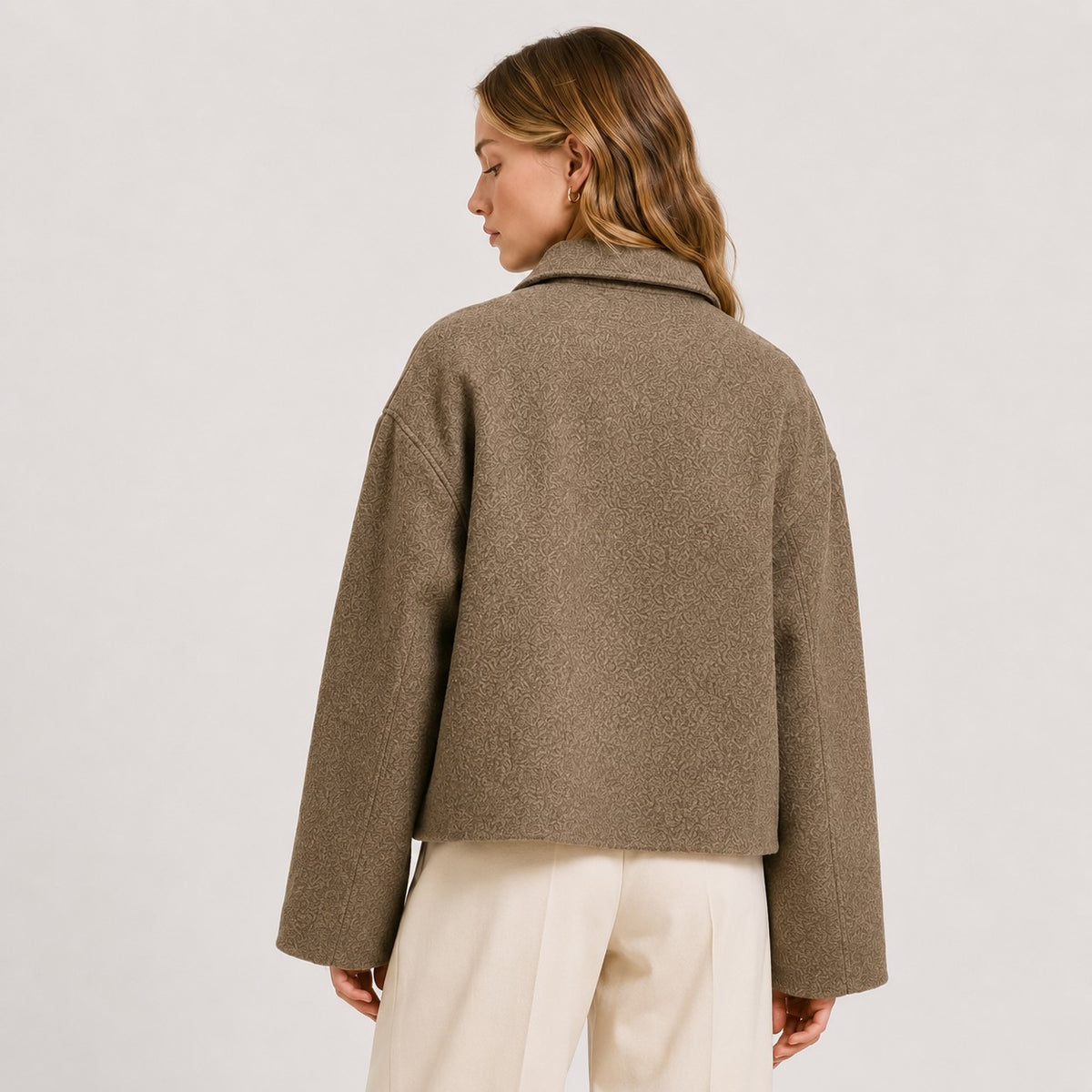 Mirthe | Wollen jas met structuur