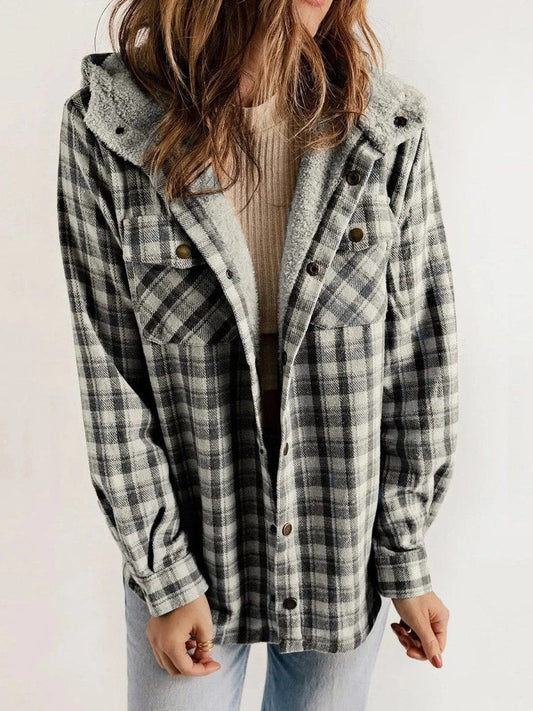 Marleen | Oversized geruite jas met capuchon