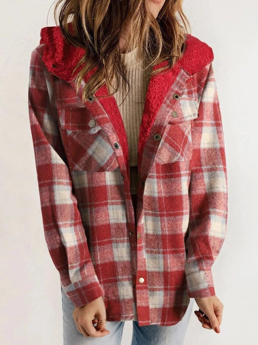 Marleen | Oversized geruite jas met capuchon