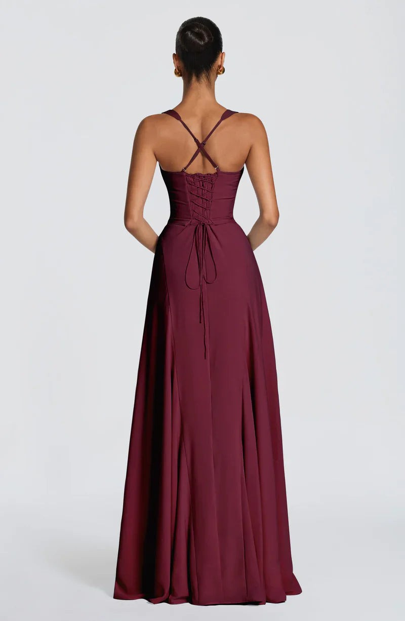 Vicky | Maxi-jurk met sweetheart hals en rimpels