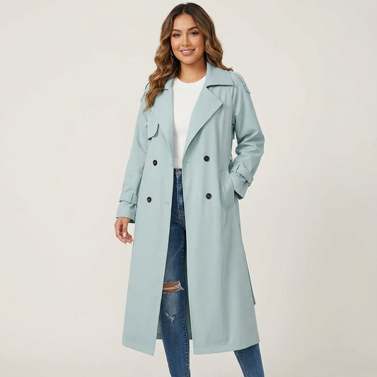 Kiki | Lange trenchcoat met klassieke knopen