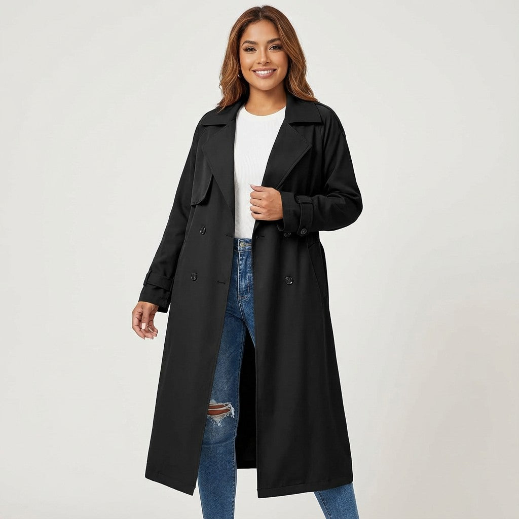 Kiki | Lange trenchcoat met klassieke knopen