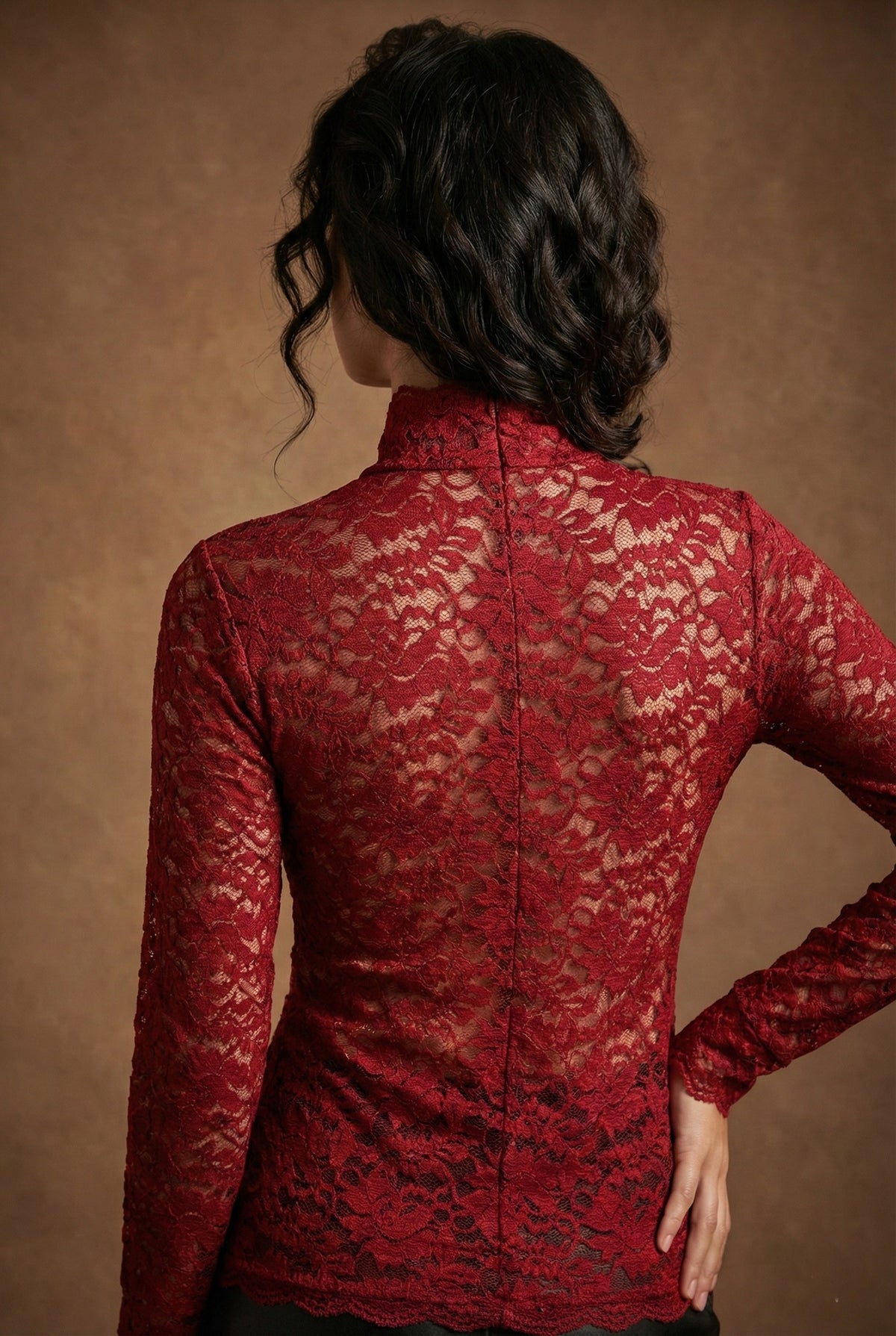 Eva | Kanten blouse met lange mouwen