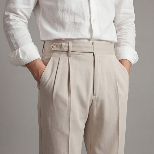 Olaf | Pantalon met enkele plooi en brede band