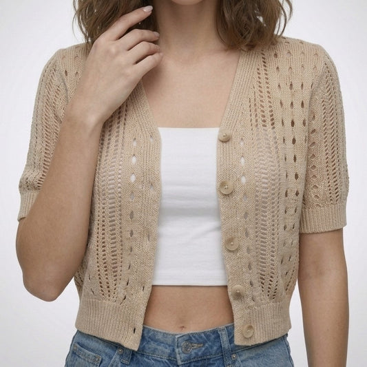 Laura | Ajour cardigan met V-hals