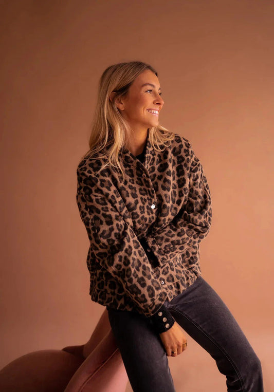 Nina | Bomberjack met luipaardprint