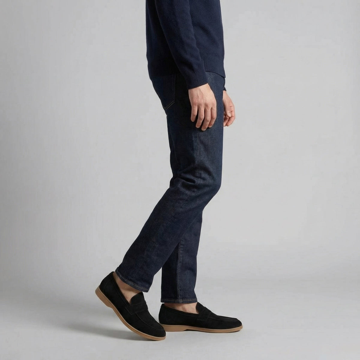 Gijs | Suède penny loafers met rubberen zool