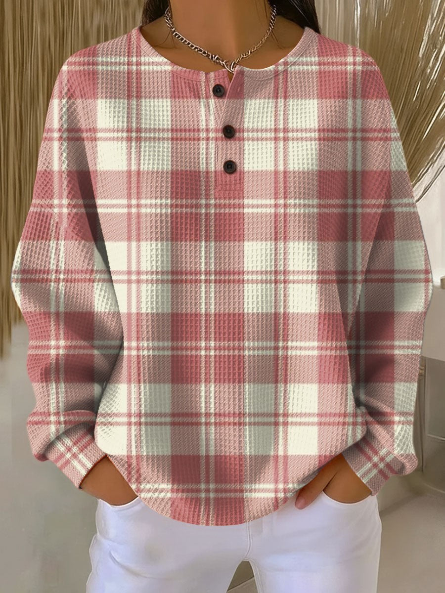 Famke | Wafeltrui met knoopsluiting