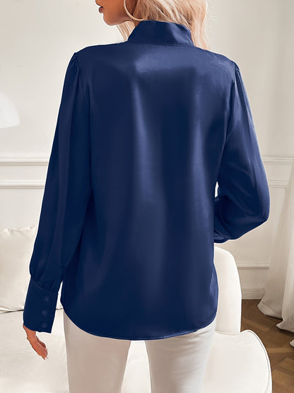 Femke | Blouse met strik en pofmouwen
