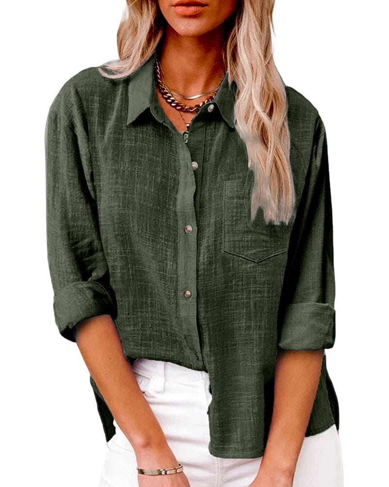 Anouk | Linnen blouse met klassieke kraag