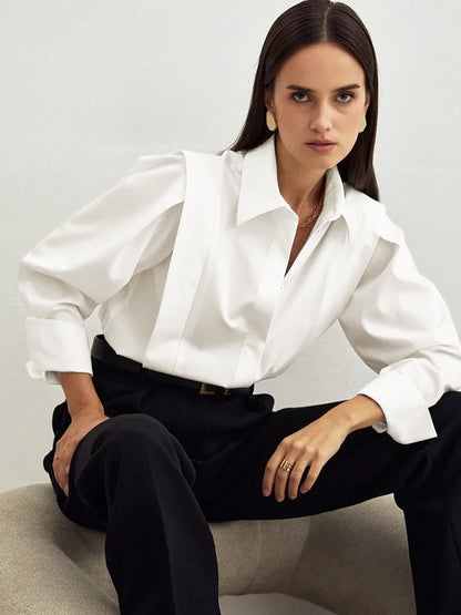 Noor | Blouse met pofmouwen