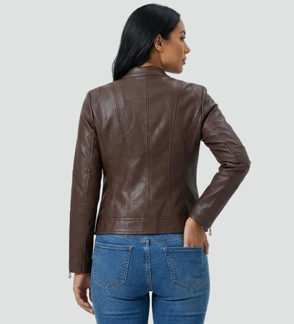 Elke | Bikerjack met opstaande kraag