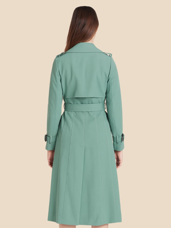 Fieke | Dubbelrijige trenchcoat van wolmix