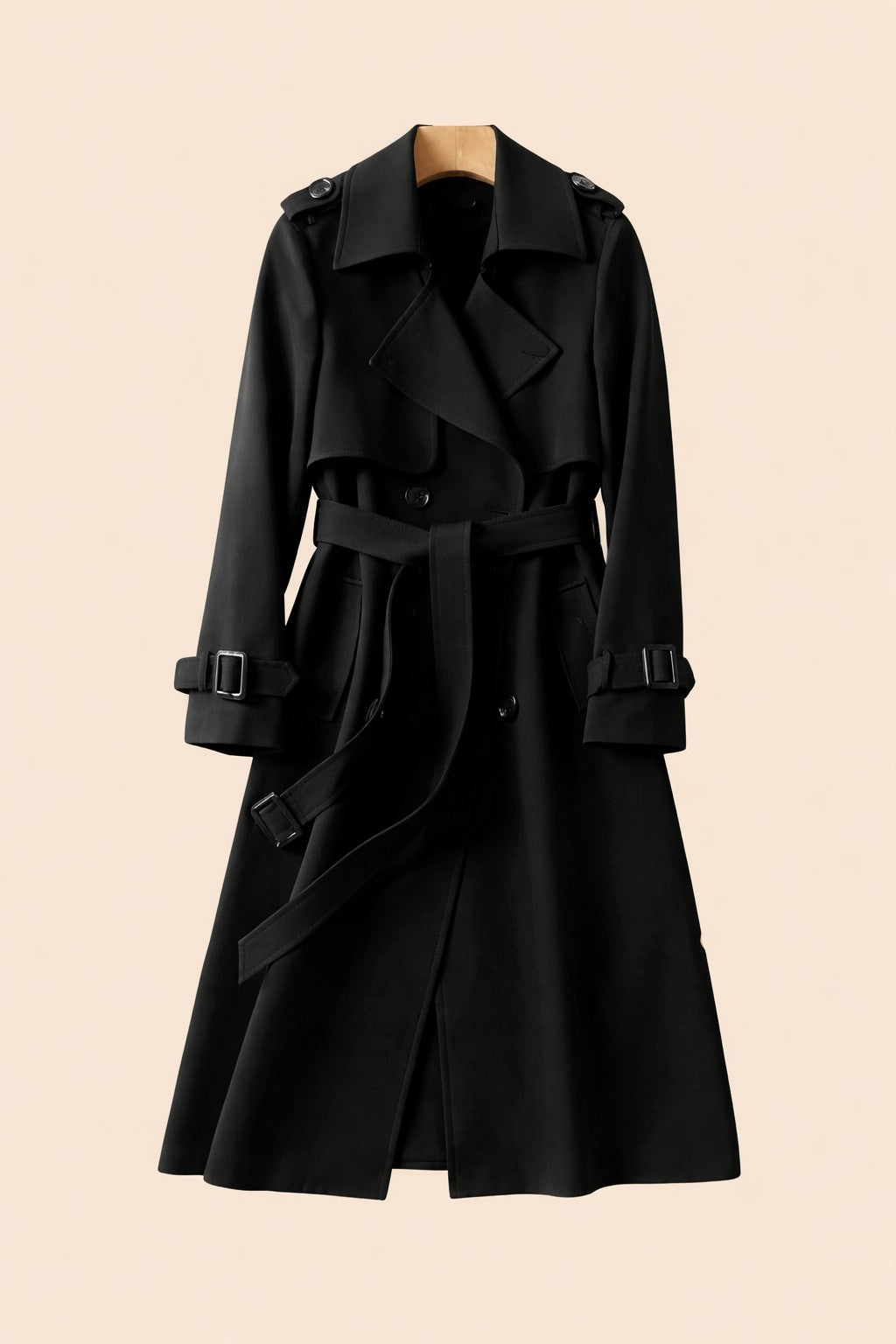 Fieke | Dubbelrijige trenchcoat van wolmix