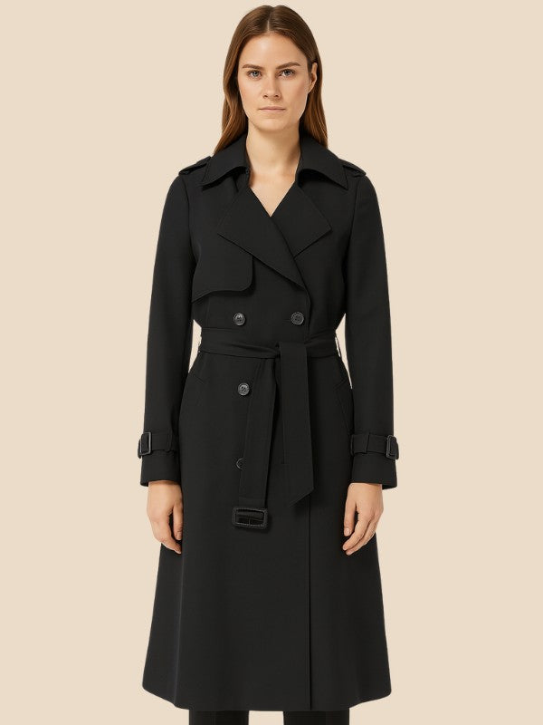 Fieke | Dubbelrijige trenchcoat van wolmix
