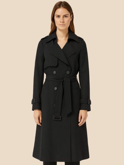 Fieke | Dubbelrijige trenchcoat van wolmix