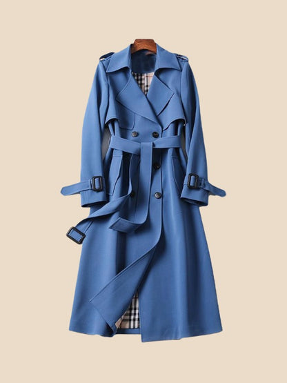Fieke | Dubbelrijige trenchcoat van wolmix