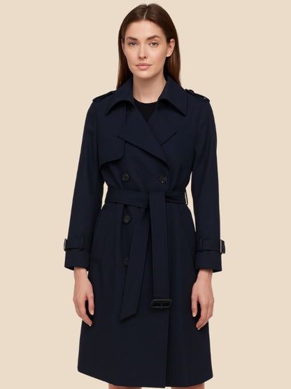 Fieke | Dubbelrijige trenchcoat van wolmix