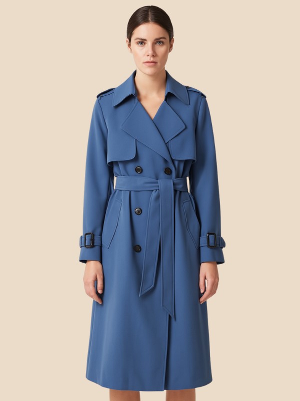 Fieke | Dubbelrijige trenchcoat van wolmix