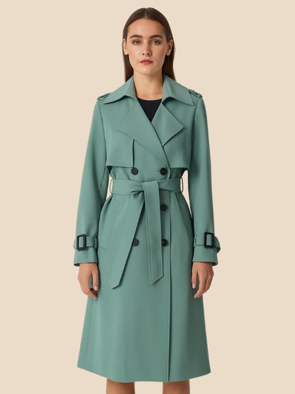 Fieke | Dubbelrijige trenchcoat van wolmix