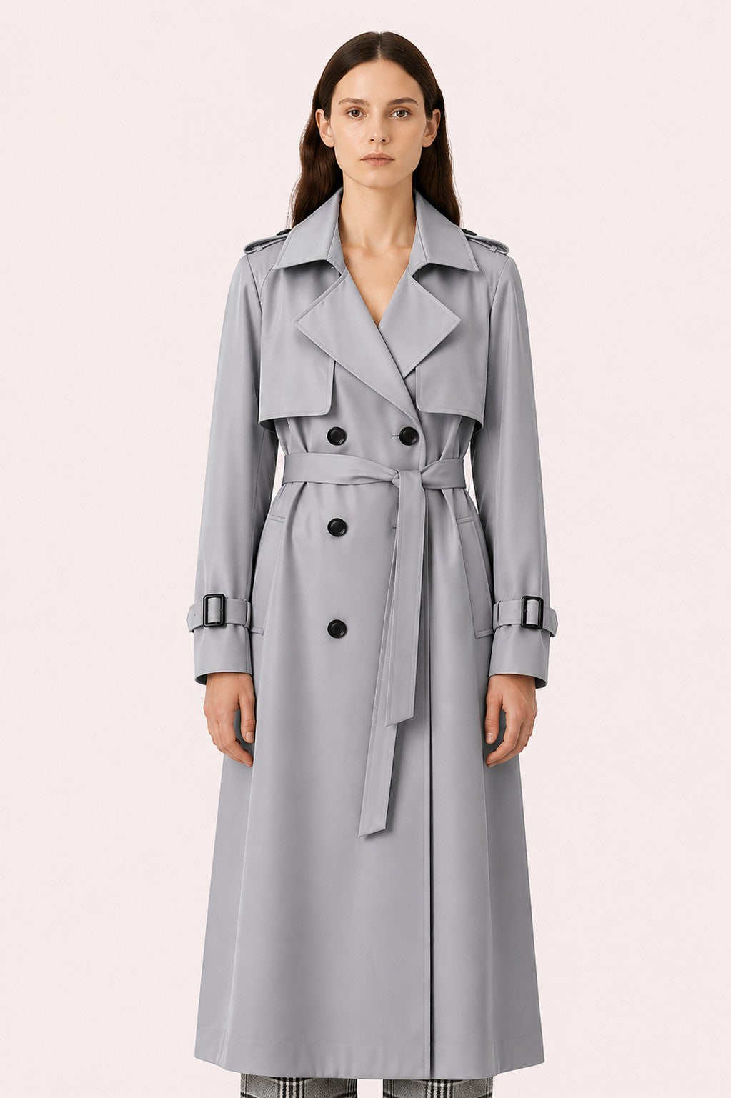 Fieke | Dubbelrijige trenchcoat van wolmix