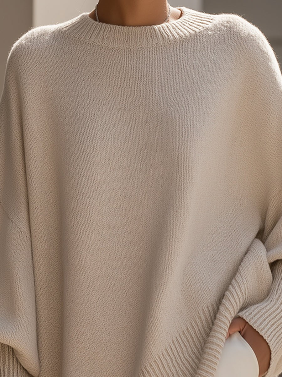Rikke | Oversized wollen trui met ribboorden