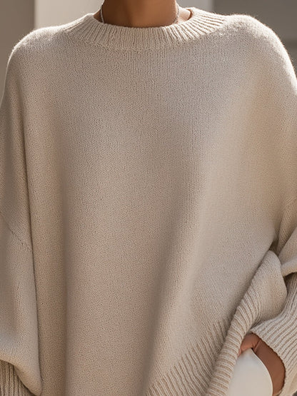 Rikke | Oversized wollen trui met ribboorden