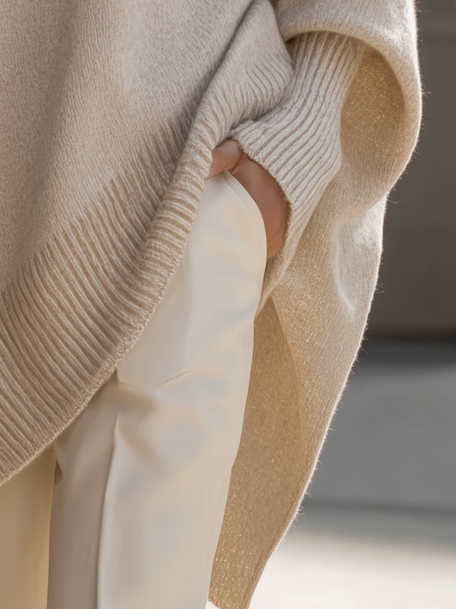 Rikke | Oversized wollen trui met ribboorden