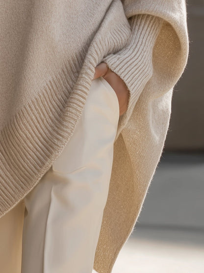 Rikke | Oversized wollen trui met ribboorden