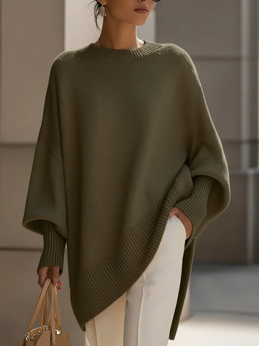 Rikke | Oversized wollen trui met ribboorden