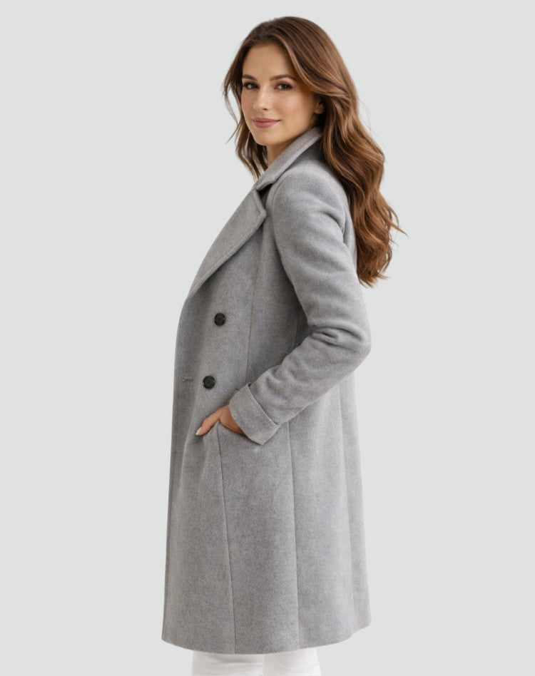 Doortje | Dubbelrijige midi trenchcoat