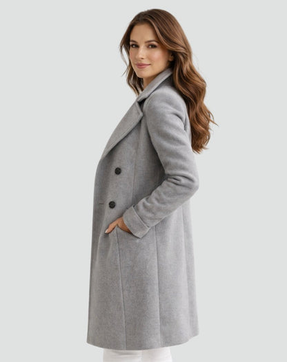 Doortje | Dubbelrijige midi trenchcoat