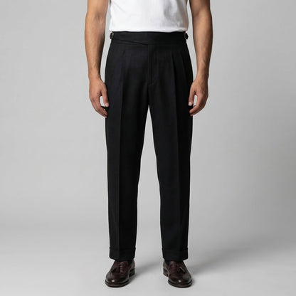 Dirk | Pantalon met plooien en rechte pijp