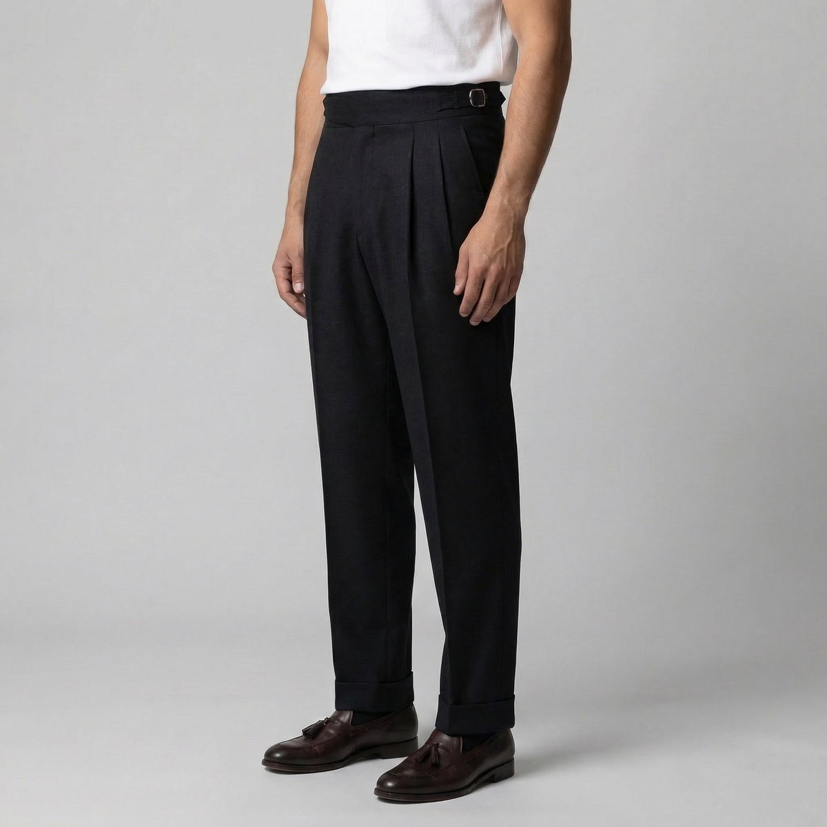 Dirk | Pantalon met plooien en rechte pijp