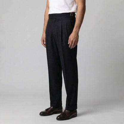Dirk | Pantalon met plooien en rechte pijp