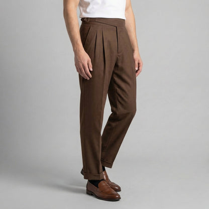Dirk | Pantalon met plooien en rechte pijp