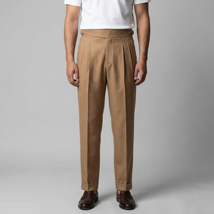 Dirk | Pantalon met plooien en rechte pijp