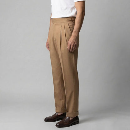 Dirk | Pantalon met plooien en rechte pijp