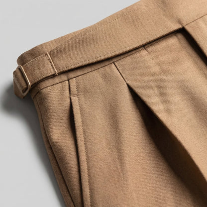 Dirk | Pantalon met plooien en rechte pijp