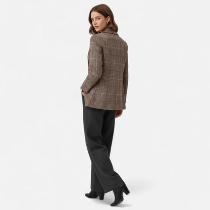 Tirza | Geruite blazer met enkele rij knopen