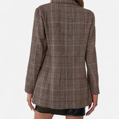 Tirza | Geruite blazer met enkele rij knopen
