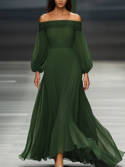 Vanessa | Maxi-jurk met off-shoulder en plissé
