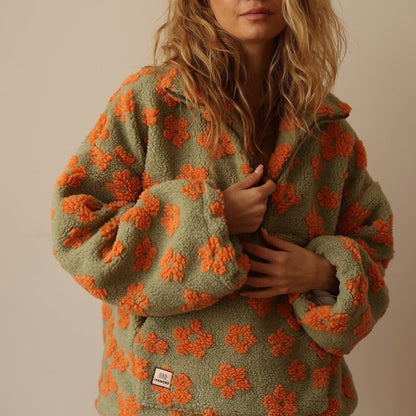 Elin | Pluche jas met bloemen