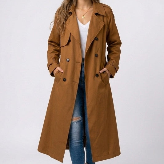 Zara | Lange trenchcoat met dubbele knoopsluiting