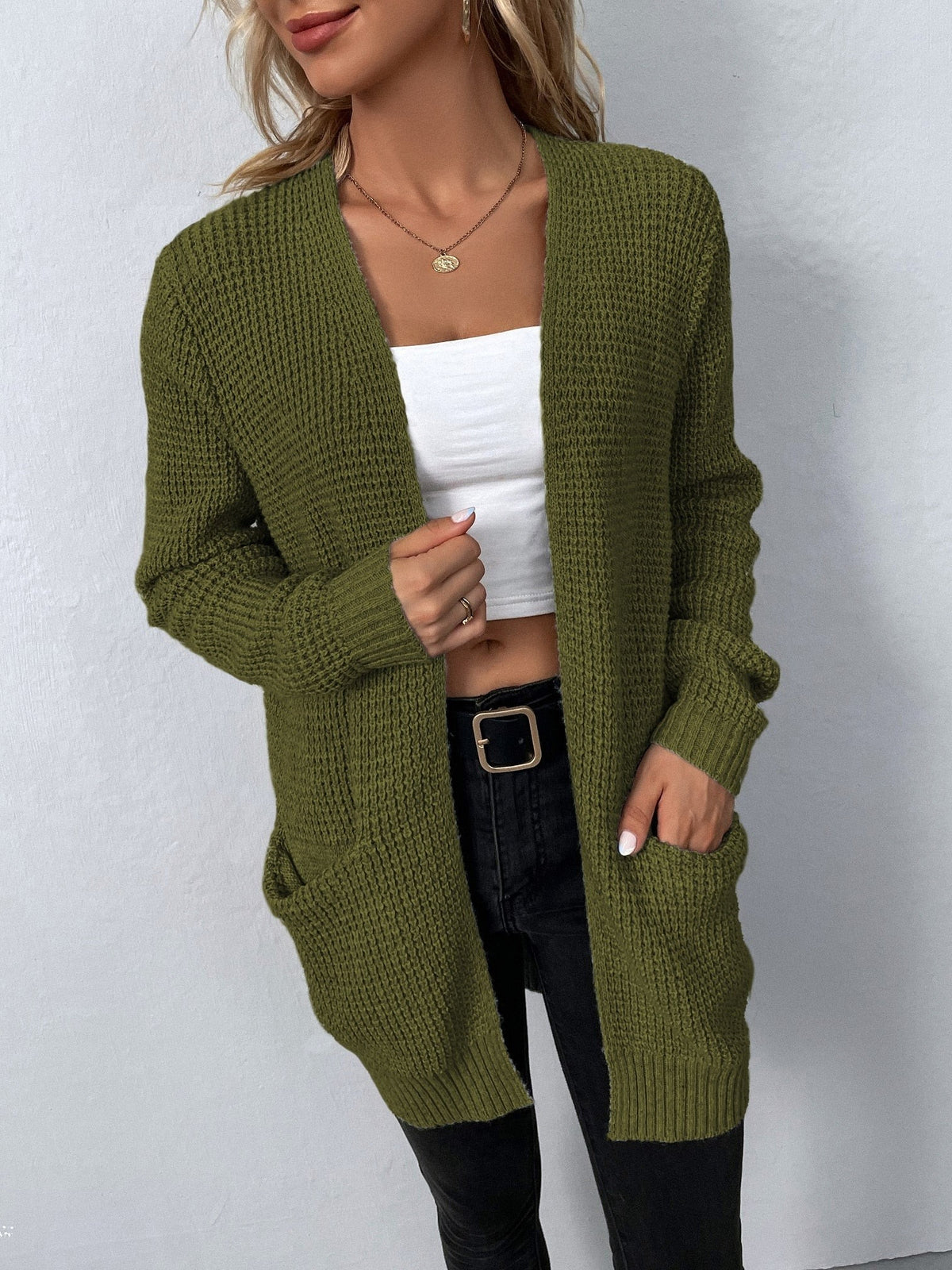 Tess | Open cardigan met wafelstructuur