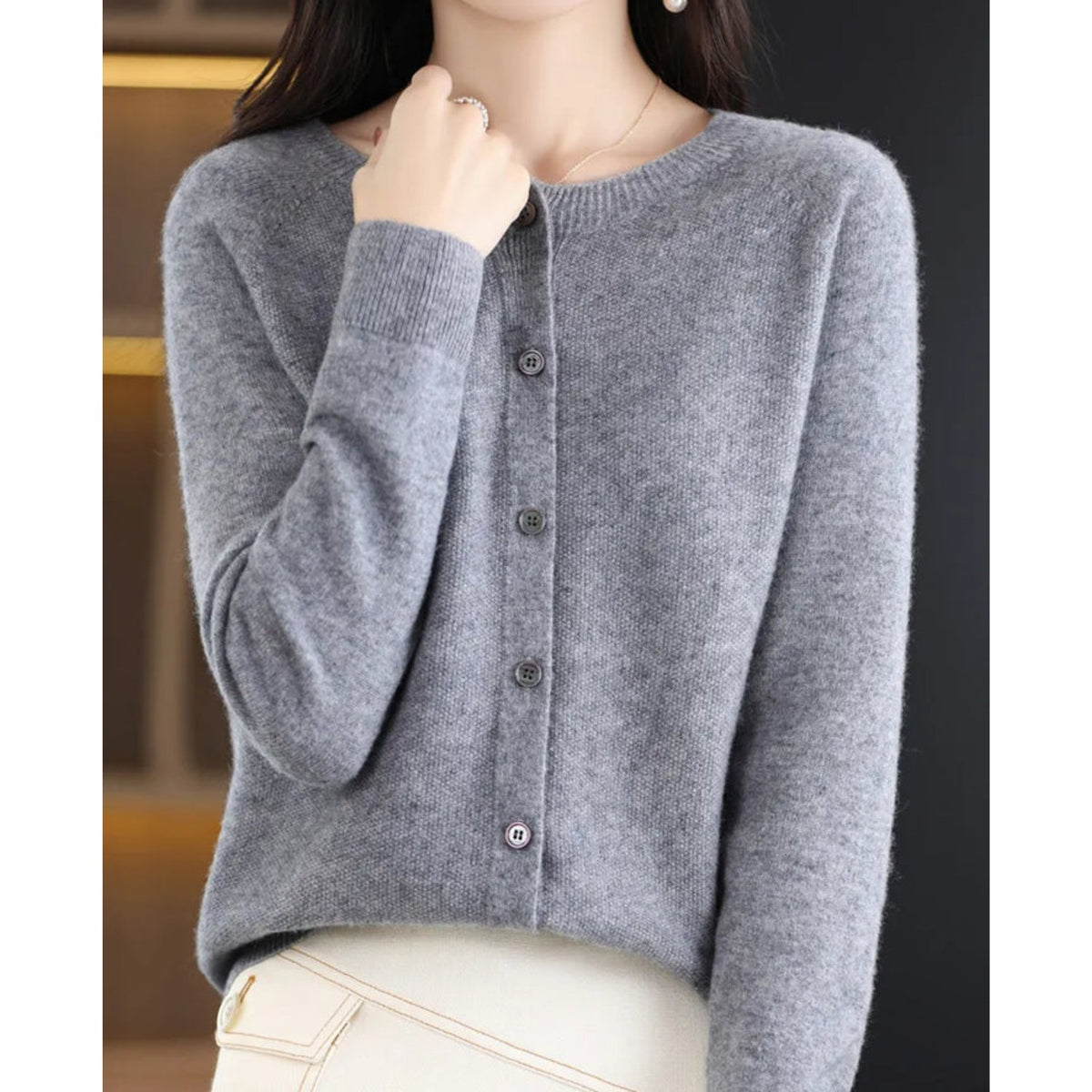 Saskia | Cardigan van kasjmier en merino