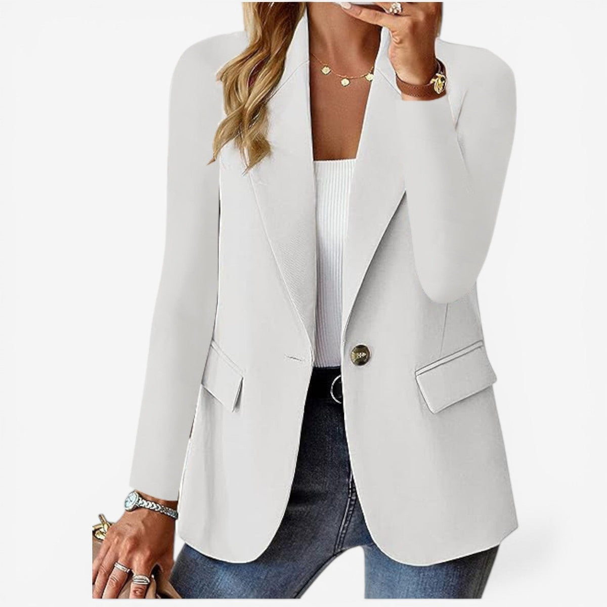 Selma | Blazer met enkele knoop en klepzakken